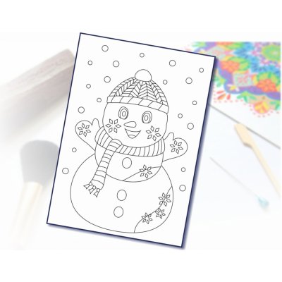 Radost v písku Šablona na pískování sněhulák 1 A4 210 x 297 mm – Sleviste.cz