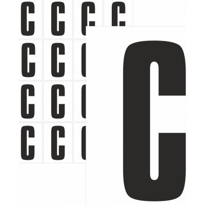 Písmena samolepící černá C samolepící vinylová fólie velikost znaku 95 mm – Hledejceny.cz