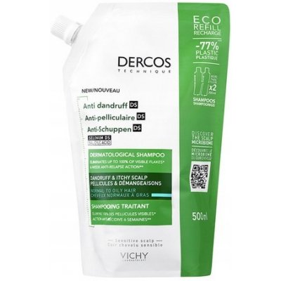 Vichy Dercos šampon proti lupům na mastné vlasy 500 ml náhradní náplň – Zboží Dáma