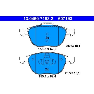 Sada brzdových destiček, kotoučová brzda ATE 13.0460-7193.2