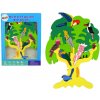 Dřevěná hračka LEANToys puzzle papoušci na stromě