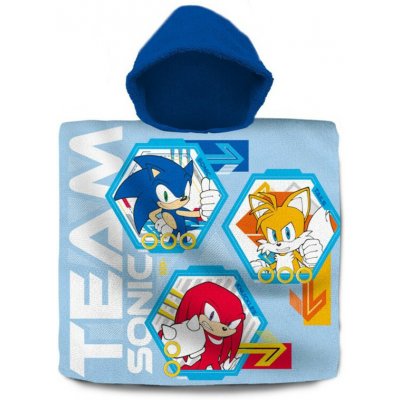 Euroswan dětské pončo Sonic Team modré 60 x 120 cm – Zboží Dáma