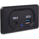 STU 34679.2 USB QC3.0 + USB-C PD3.0 zásuvka 12/24V, montáž na povrch | Zboží Auto