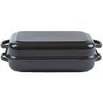 BELIS Smaltovaný dvoupekáč s žebrováním 35 cm 37235-00400005 – Zboží Mobilmania