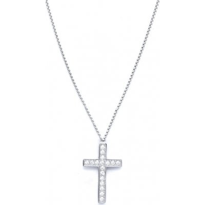 Biju Řetízek z chirurgické oceli+přívěsek, křížek se zirkony 3001068 – Zboží Mobilmania