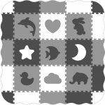 Ecotoys Pěnová puzzle podložka Ani šedá 25 kusů – Sleviste.cz