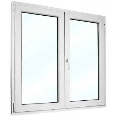 SkladOken.cz Plastové okno 110x110 cm (1100x1100 mm), dvoukřídlé se štulpem, bílé, PRAVÉ – HobbyKompas.cz