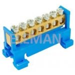 Můstek N 7 (svorkovnice 7x16mm2), nekrytý IP00, modrý, 63A, na DIN – Zboží Mobilmania