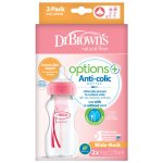 Dr.Browns láhev antikolik Options široké hrdlo plast růžová WB92601 2x270ml – Hledejceny.cz