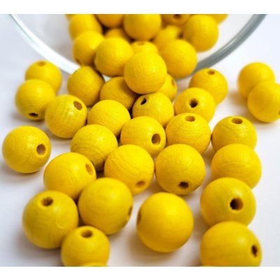 Detoa dřevěné korálky žluté 10 mm 10 ks – Hledejceny.cz