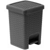 Koš Addis Rattan Pedal Bin Charcoal Šedý koupelnový pedálový koš 5 l