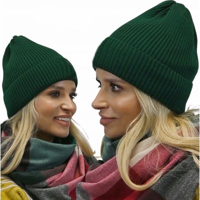 Fashionweek Módní dámská čepice beanie ZIZI-N1 tmavě zelená – Hledejceny.cz