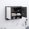 Koupelnový nábytek Nábytek XL Koupelnová skříňka se zrcadlem 80 x 15 x 60 cm MDF zářivě šedá