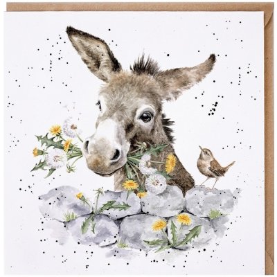 Přání Wrendale Designs "Fine and Dandy", 15x15 cm - Oslík – Zboží Mobilmania