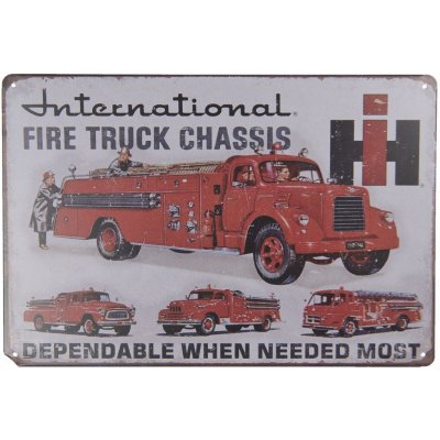 Kovová nástěnná cedule Fire Truck - 30*20 cm - Clayre & Eef – Hledejceny.cz