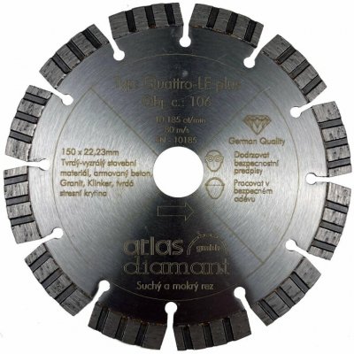 Atlas Quattro Laser diamantový řezný kotouč 150 mm QL150 – Zboží Dáma
