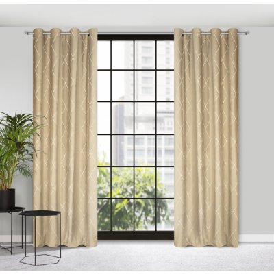 Pierre Cardin ZATEMŇOVACÍ ZÁVĚS NA KROUŽCÍCH PIERRE CARDIN MARGO 140X250 CM BÉŽOVÁ – Sleviste.cz