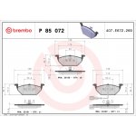 Sada brzdových destiček, vždy 4 kusy v sadě BREMBO P 85 072 (P85072) – Sleviste.cz