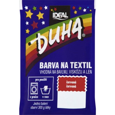 Ideal Duha červená barva na textil na bavlnu viskozu a len na 300 g látky 15 g