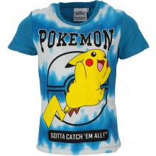 Sahinler dětské tričko Pokémon Pikachu bavlna modro bílé