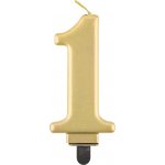 GoDan Narozeninová svíčka na dort 1 metalická zlatá 8 cm – Zbozi.Blesk.cz