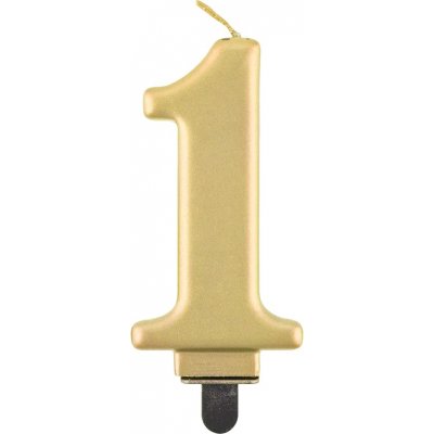 GoDan Narozeninová svíčka na dort 1 metalická zlatá 8 cm – Zbozi.Blesk.cz