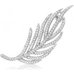 SOFIA stříbrná brož zirkonové pírko IS009SP009RHWH – Zboží Dáma