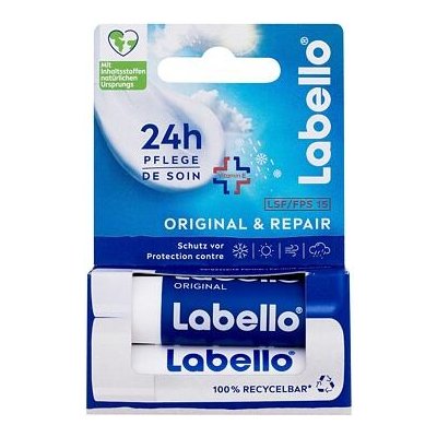 Labello Original + Repair 24h Moisture Lip Balm sada balzám na rty Original 4,8 g + balzám na rty Med Repair 4,8 g