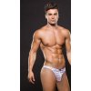 Pánské erotické prádlo ENVY Microfiber Thong White Pinstripe