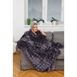 Sleep-well Luxusní deka mikroflanel/mikroplyš Stella design obláčky antracit 150x200 – Zbozi.Blesk.cz