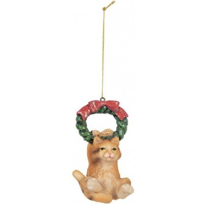 Clay Clayre & Eef Závěsná dekorace kočička na zeleném věnečku - 6*5*9 cm -re & Eef – Hledejceny.cz