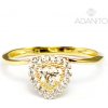 Prsteny Adanito BRR0654G Zlatý srdce se zirkony