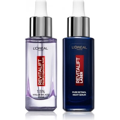 L’Oréal Paris Revitalift sérum proti vráskám s kyselinou hyaluronovou 30 ml + noční sérum proti vráskám 30 ml – Zboží Mobilmania