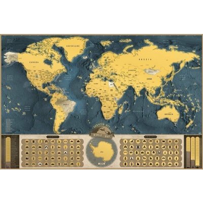 Stírací mapa světa EN – coffee edice XL – Hledejceny.cz