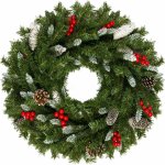 Plonos Vánoční věnec 50 cm šišky jeřabina 4837 – Zboží Dáma
