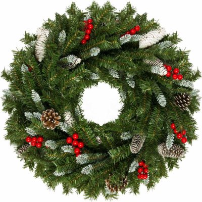 Plonos Vánoční věnec 50 cm šišky jeřabina 4837 – Zboží Dáma