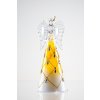 Vánoční dekorace DT GLASS Anděl malovaný s miskou pro čajovou svíčku žlutá