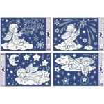 Anděl Okenní fólie bílá andílci na mráčku s glitry 27 x 20 cm – Hledejceny.cz