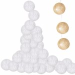 SPRINGOS LED světelný řetěz Bavlněné koule 6cm 6m 30LED 3xAA teplá bílá – Hledejceny.cz