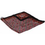 hedvábný šátek s potiskem šedý s červenou a černou – Zboží Dáma