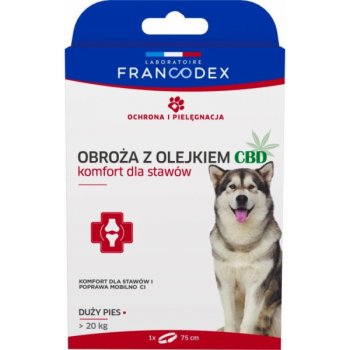 Francodex Obojek s CBD olejem 75 cm pro psy o hmotnosti nad 20 kg 1 ks.