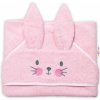 Osuška pro miminko Baby Nellys Froté osuška s kapucí 80 x 80 cm Bunny růžová