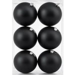 DECOLED Sada vánočních ozdob černá matná 10 cm plastová koule, balení 6 ks – Sleviste.cz