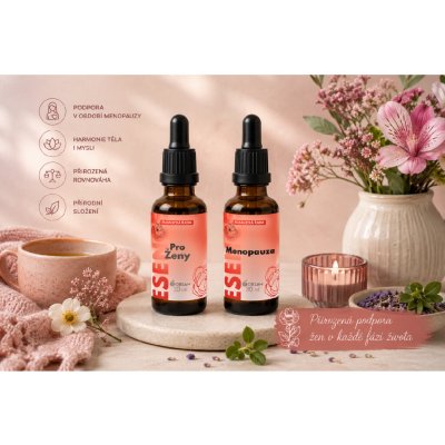 Pro ženy 30 ml + Menopauza 30 ml směs Bachových esencí – Hledejceny.cz
