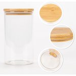 Skleněná nádoba dóza 1000ml 17cm s dřevěným těsnícím víčkem – Hledejceny.cz