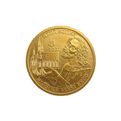 ČNB Zlatá mince 2000 Kč Klášter Ve Vyšším Brodě Raná gotika 2001 6,22 g – Zboží Dáma