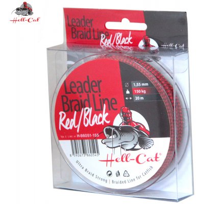 Hell-Cat Šňůra Leader Braid Line Red Black 20m 1,20mm 100kg – Zboží Mobilmania