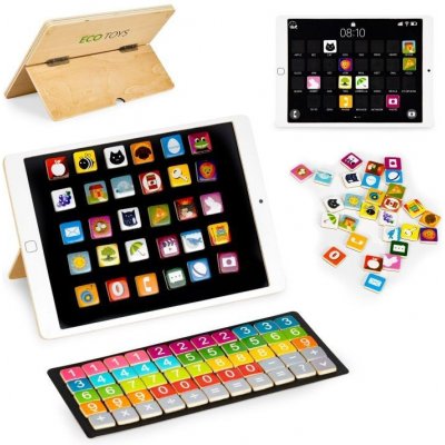 ECOTOYS Dřevěný tablet a magnetická tabule 2v1 – Zboží Mobilmania