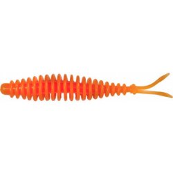 ZEBCO T-Worm v-tail červ chilli-sýr UV oranžový 6,5cm 6ks