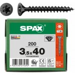 Černé šrouby SPAX 3,5x40 T20 plný závit 200 ks – Hledejceny.cz